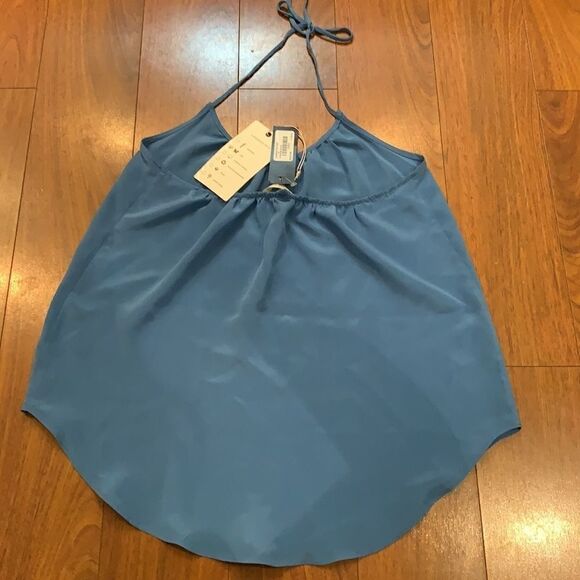 NWT Amour Vert Laurence Silk Tank Parisian Blue XS - Picture 3 of 5
